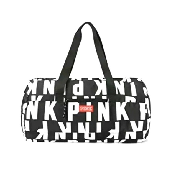 PINK Victoria's Secret Handbags - PINK Victoria's Secret Bold Black and White Duffel